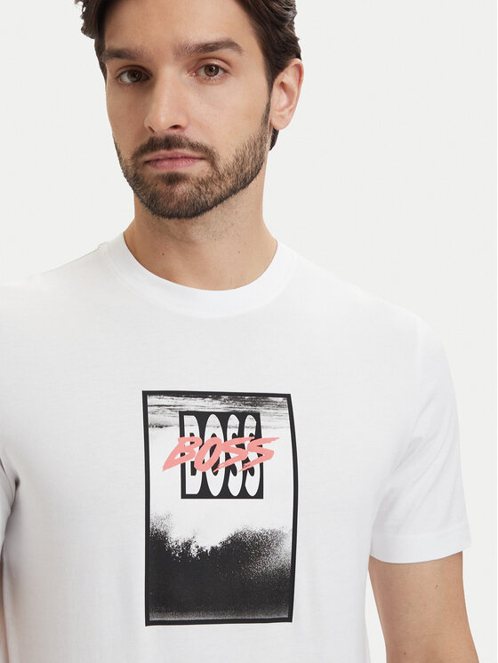BOSS BOSS Tričko 50561846 Biela Regular Fit