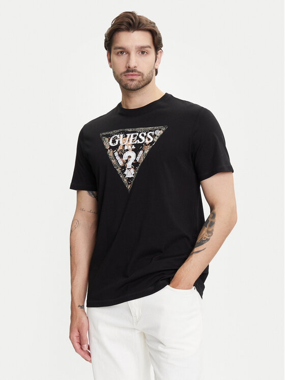 Guess Męski T-Shirt, rozmiar XXL, Czarny, M5YI15 I3Z14