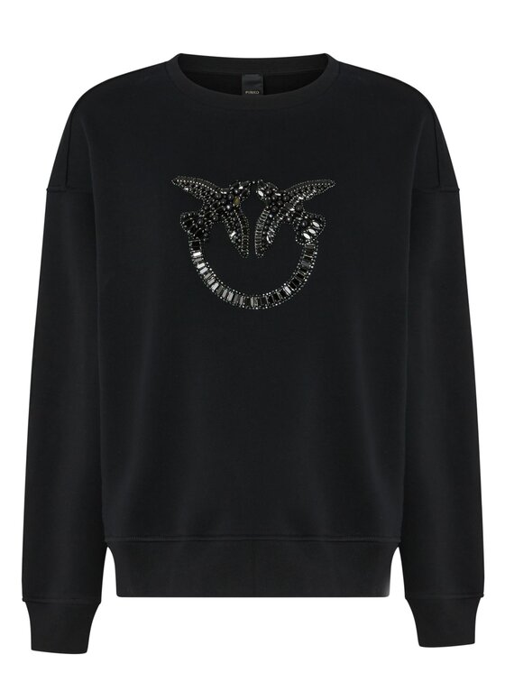 PINKO PINKO Felpa Nelly maglia felpa ricamo logo Nero Regular Fit