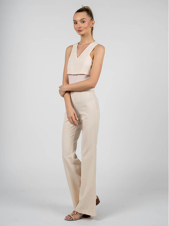 Patrizia Pepe Patrizia Pepe Kombinezon DP1318 AB73 Beżowy Slim Fit