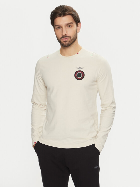 Aeronautica Militare Aeronautica Militare Longsleeve 242TS2314J564 Écru Regular Fit