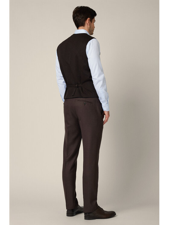 Lancerto Lancerto Kamizelka Castelmola KA131225000005 Brązowy Slim Fit