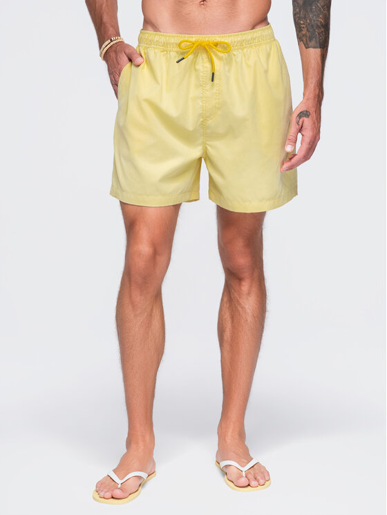 Ombre Ombre Szorty kąpielowe OM-SRSS-0216 Żółty jasny Regular Fit