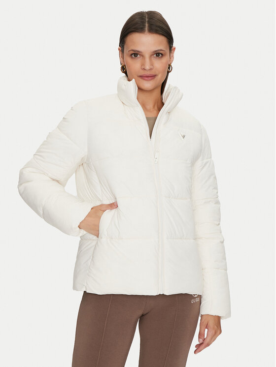Guess Guess Vatovaná bunda New Claudia V4YL03 WFUD0 Bílá Regular Fit