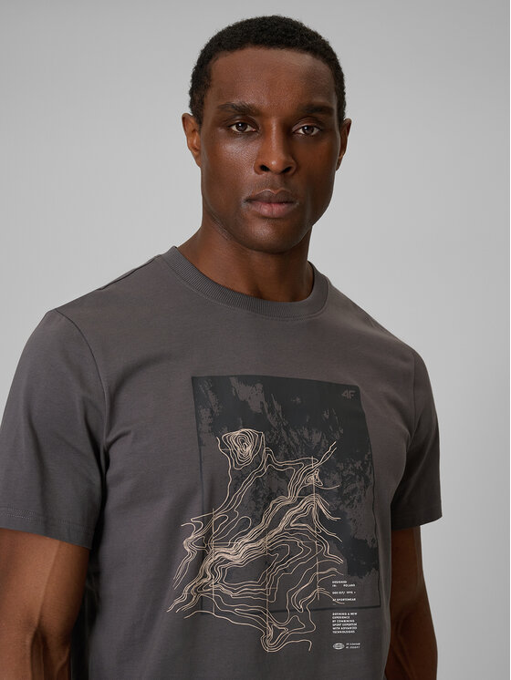 4F 4F T-Shirt TREKKING Szary Regular Fit