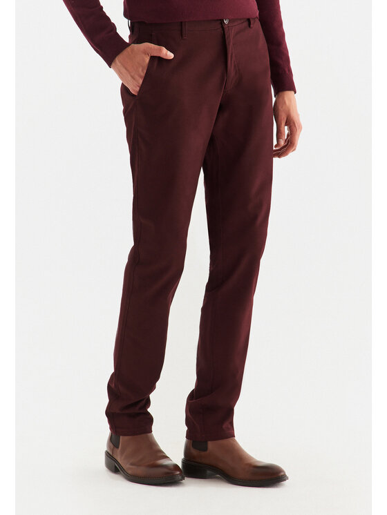 Pako Lorente Pako Lorente Chinosy P22WB-WX-001 Bordowy Classic Fit
