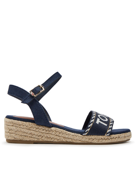 Tommy Hilfiger Espadrile Rope Wedge Sandal T3A7-33287-0890 M Mornarsko Modra