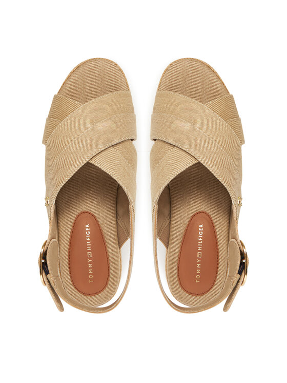Tommy Hilfiger Tommy Hilfiger Espadrile Denim Espadrille Platform Sandal FW0FW08669 Bej