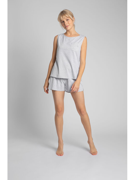 LaLupa LaLupa Bluzka LA015 Srebrny Comfortable Fit