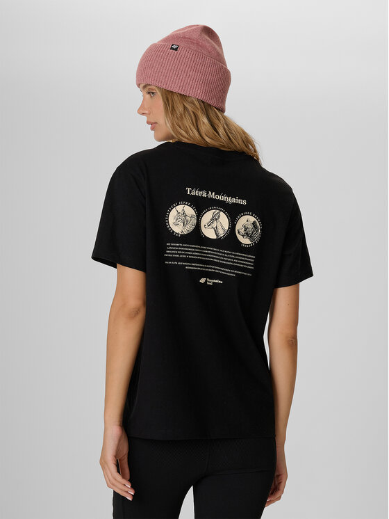 4F 4F T-Shirt OUTLAND Czarny Loose Fit