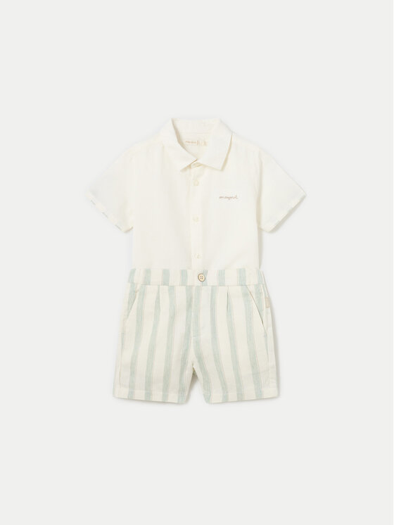Mayoral Mayoral Completo camicia e pantaloncini 1248 Bianco Regular Fit
