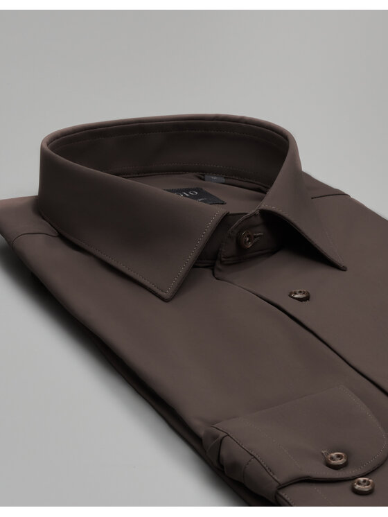 Borgio Borgio Koszula ateleta_00570 Brązowy Slim Fit