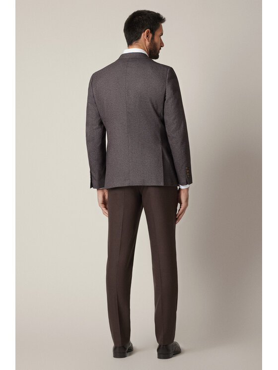 Lancerto Lancerto Marynarka Calascio MA131225000002 Brązowy Slim Fit