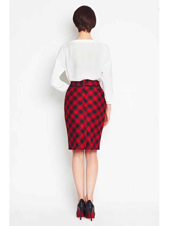 Awama Awama Spódnica A107 Czerwony Basic Fit
