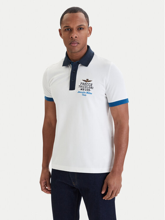 Aeronautica Militare Aeronautica Militare Tricou polo 261PO1908UP00191 Alb Slim Fit