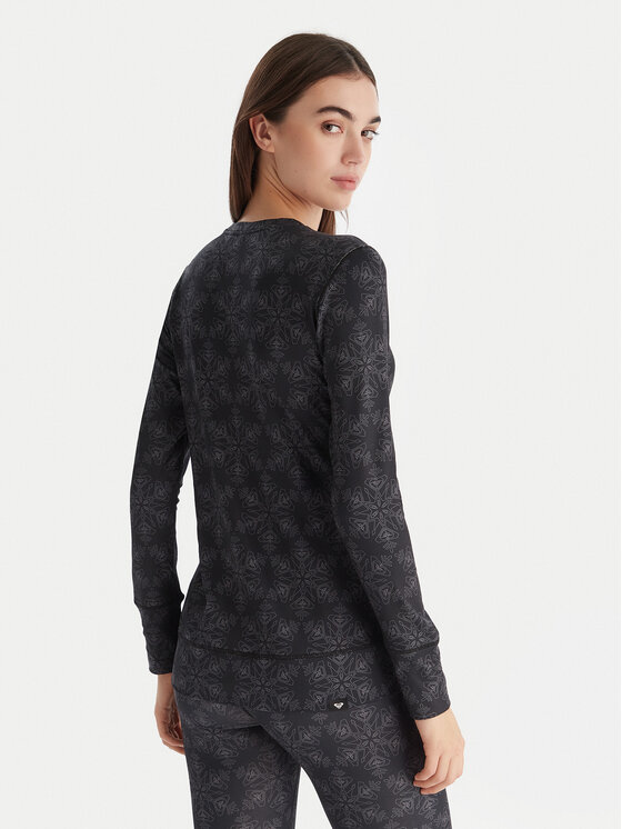 Roxy Roxy Termoprádlo vrchní části Daybreak Brushed Top ERJLW03055 Černá Slim Fit