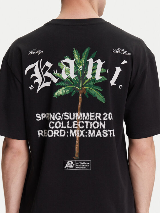 Karl Kani Karl Kani Tričko Palm Print PD00005331 Čierna Relaxed Fit