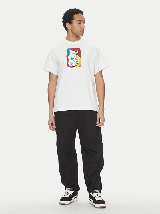 Puma Puma T-Shirt Dylan Exhibit 630673 Biały Regular Fit