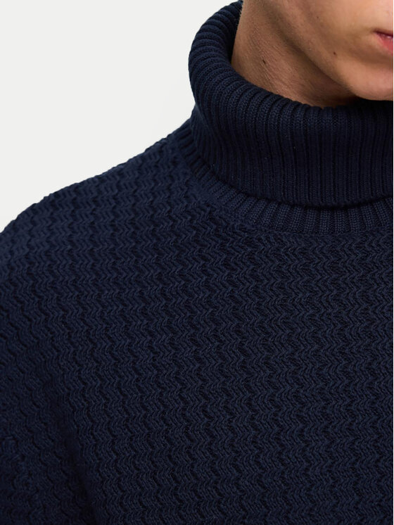 Selected Homme Selected Homme Bluză cu gât 16094576 Bleumarin Regular Fit