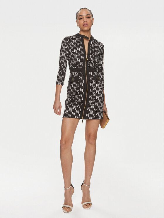 Elisabetta Franchi Elisabetta Franchi Kokteiļkleita AB-533-41E2-V540 Melns Regular Fit