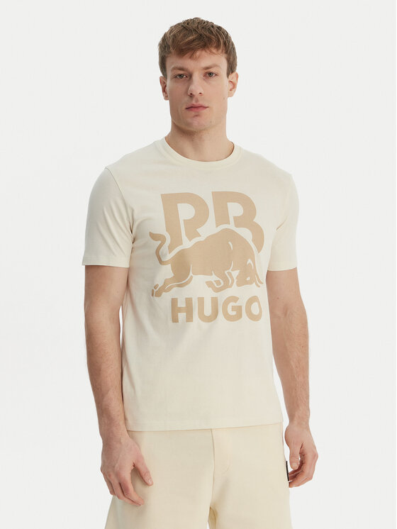 HUGO Tricou Dlix_RB 50559696 Écru Regular Fit