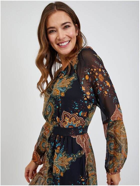Orsay Orsay Sukienka 442278-142000__38 Brązowy Regular Fit