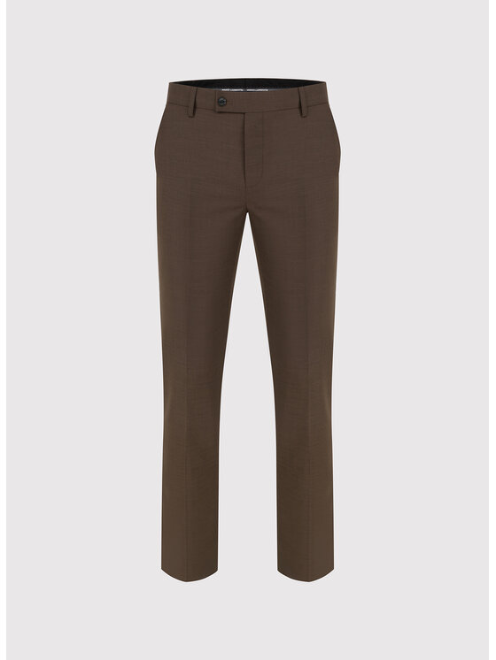 Pako Lorente Pako Lorente Spodnie garniturowe P26SF-6G-010 Brązowy Slim Fit
