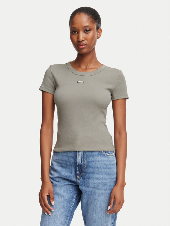 HUGO HUGO Marškinėliai Easy 50523924 Žalia Slim Fit