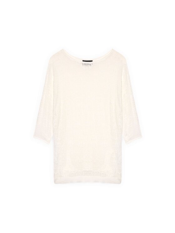 Fiorella Rubino Fiorella Rubino Sweter M267E002291N011 Biały Boxy Fit