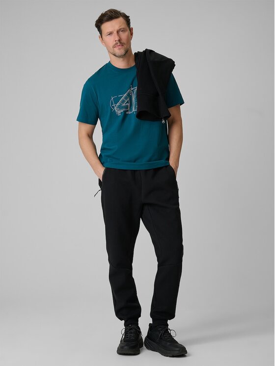 4F 4F T-Shirt COMMERCIAL 12 Turkusowy Regular Fit