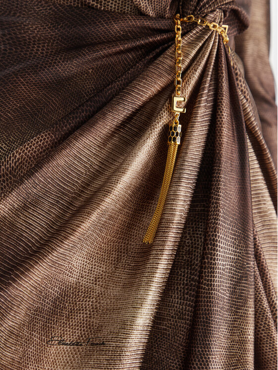 Elisabetta Franchi Elisabetta Franchi Večerna obleka AB-R35-57E2-V840 Rjava Slim Fit