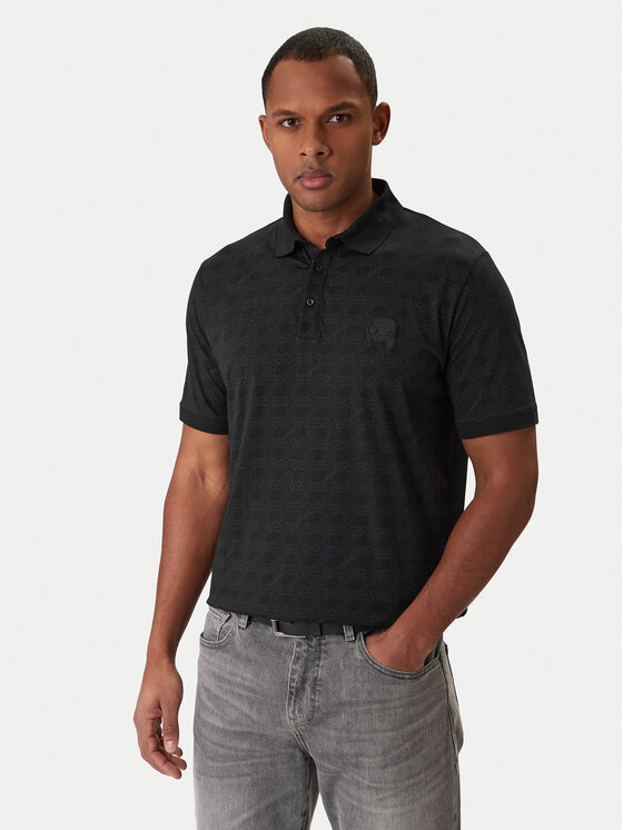 KARL LAGERFELD KARL LAGERFELD Tricou polo 745071 561251 Negru Regular Fit