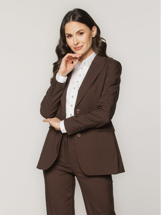 Willsoor Willsoor Marynarka 67904 Brązowy Slim Fit