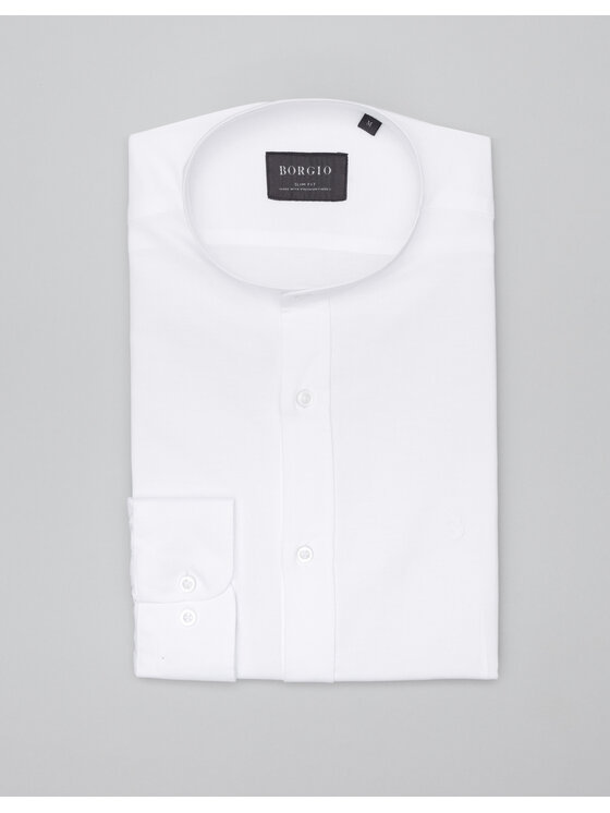Borgio Borgio Koszula oleggio Biały Slim Fit