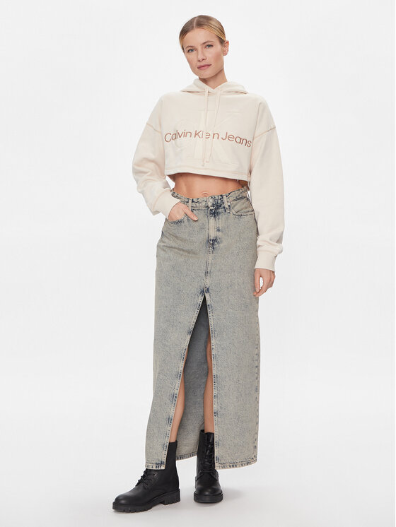 Calvin Klein Jeans Calvin Klein Jeans Jeans suknja Front Split Maxi Denim Skirt J20J222869 Plava Slim Fit