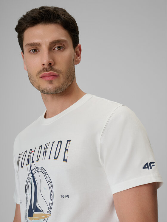4F 4F T-Shirt LAKESIDE ESCAPE Biały Regular Fit