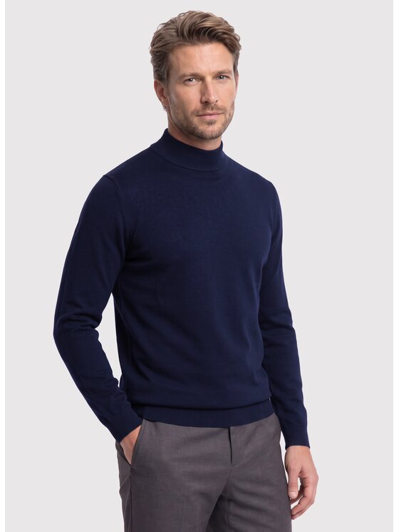 Pako Lorente Pako Lorente Sweter P26WN-2X-009 Granatowy Regular Fit