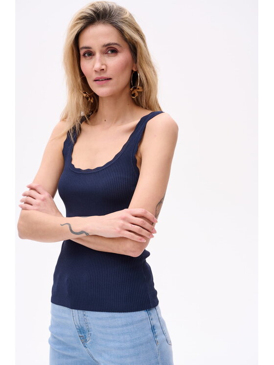 blue shadow blue shadow Top 8076-17 Niebieski Regular Fit