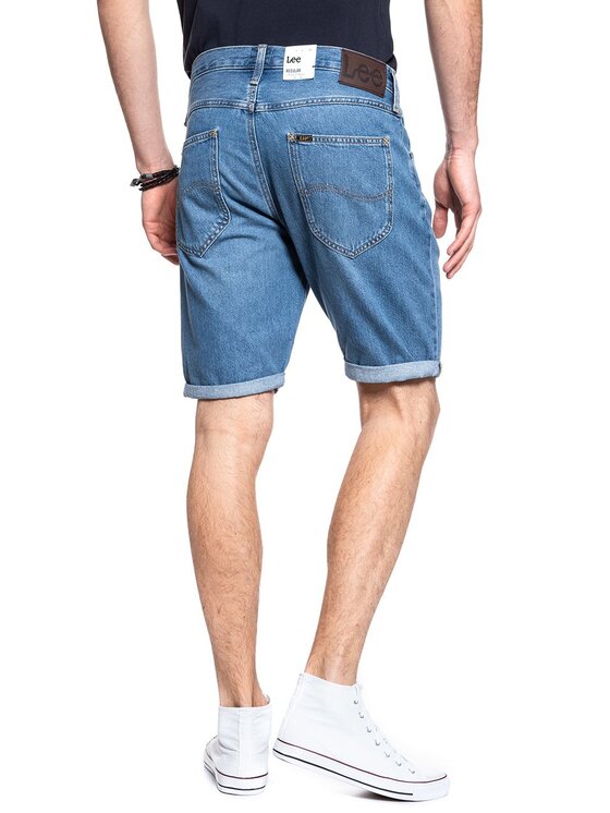 Lee Lee Szorty jeansowe 5 POCKET SHORT Niebieski Regular Fit