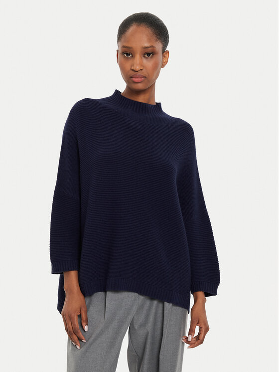 Kontatto Kontatto Rollkragenpullover 3M0213 Dunkelblau Relaxed Fit