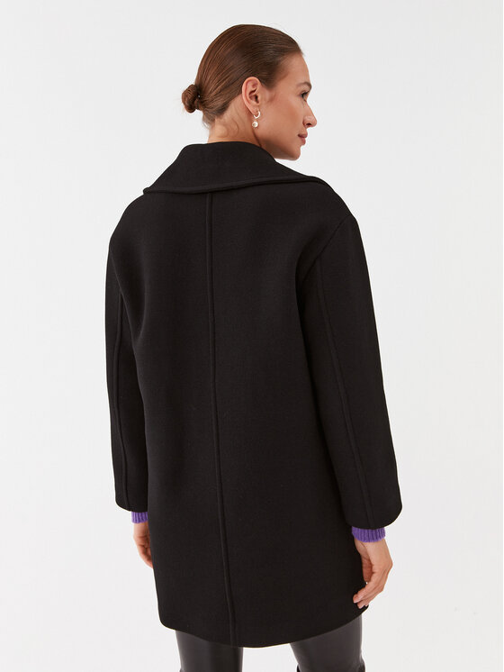 PINKO Pinko Płaszcz wełniany Effetto 101747 Y7DY Czarny Regular Fit