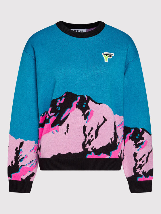 Ice Play Ice Play Pulover 21I U2M0 A013 9011 FDX1 Albastru Oversize