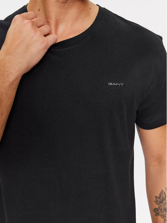 Gant Gant Komplet t-shirtów C-Neck 2 Pack 900002008 Czarny Regular Fit