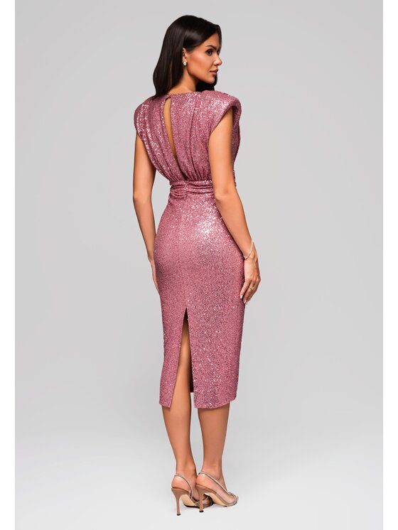 Ombre Ombre Sukienka wieczorowa LA-OM-DLR215 Różowy Regular Fit