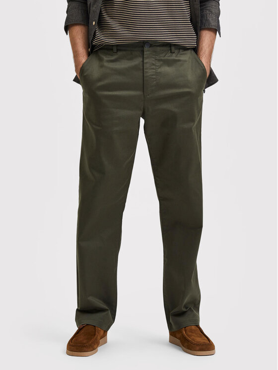 Selected Homme Чино панталони Salford 16080159 Зелен Loose Fit