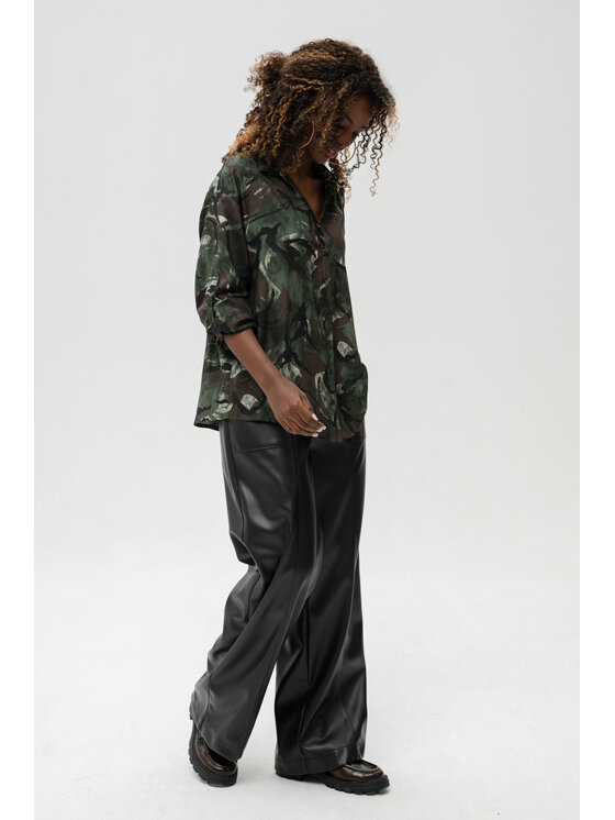 blue shadow blue shadow Koszula Teo Khaki Regular Fit