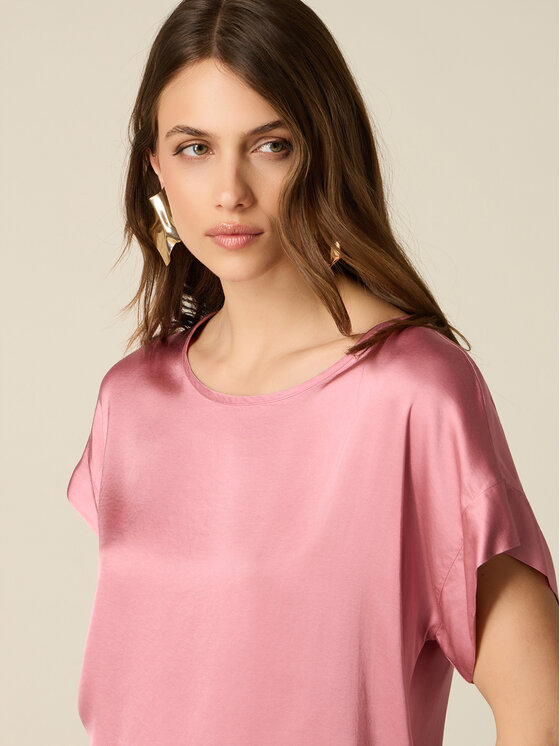 Oltre Oltre Bluzka 2516J000762N006 Różowy Regular Fit