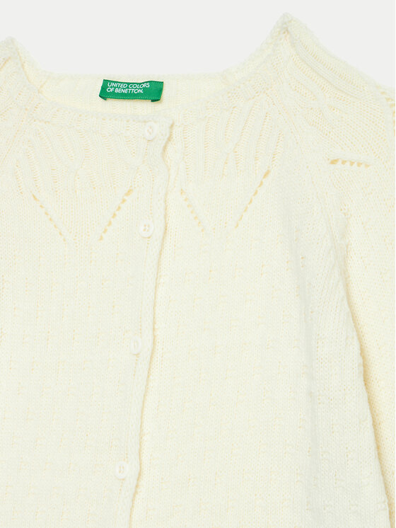 United Colors Of Benetton United Colors Of Benetton Kardigan 1076G500J Biały Regular Fit