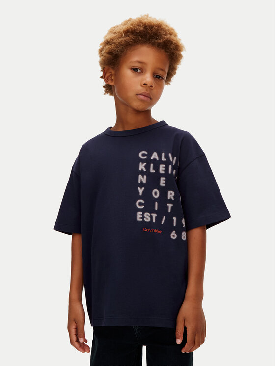 Calvin Klein Jeans Tricou LVCKSJA02B Bleumarin Relaxed Fit