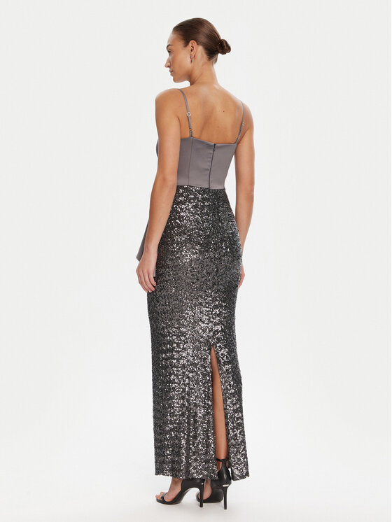 Rinascimento Rinascimento Vakarinė suknelė CFC0124976003 Pilka Slim Fit